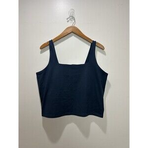 Girlfriend Collective Navy Blue Cropped Tank Top Square Neck Size XXXL